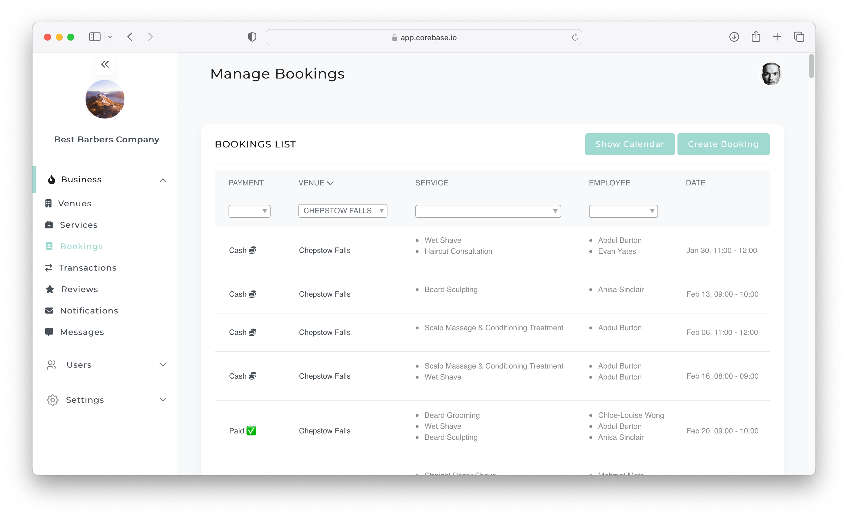 Demo Dashboard Screenshot